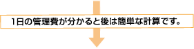 1日の管理費がわかるとあとは簡単です。